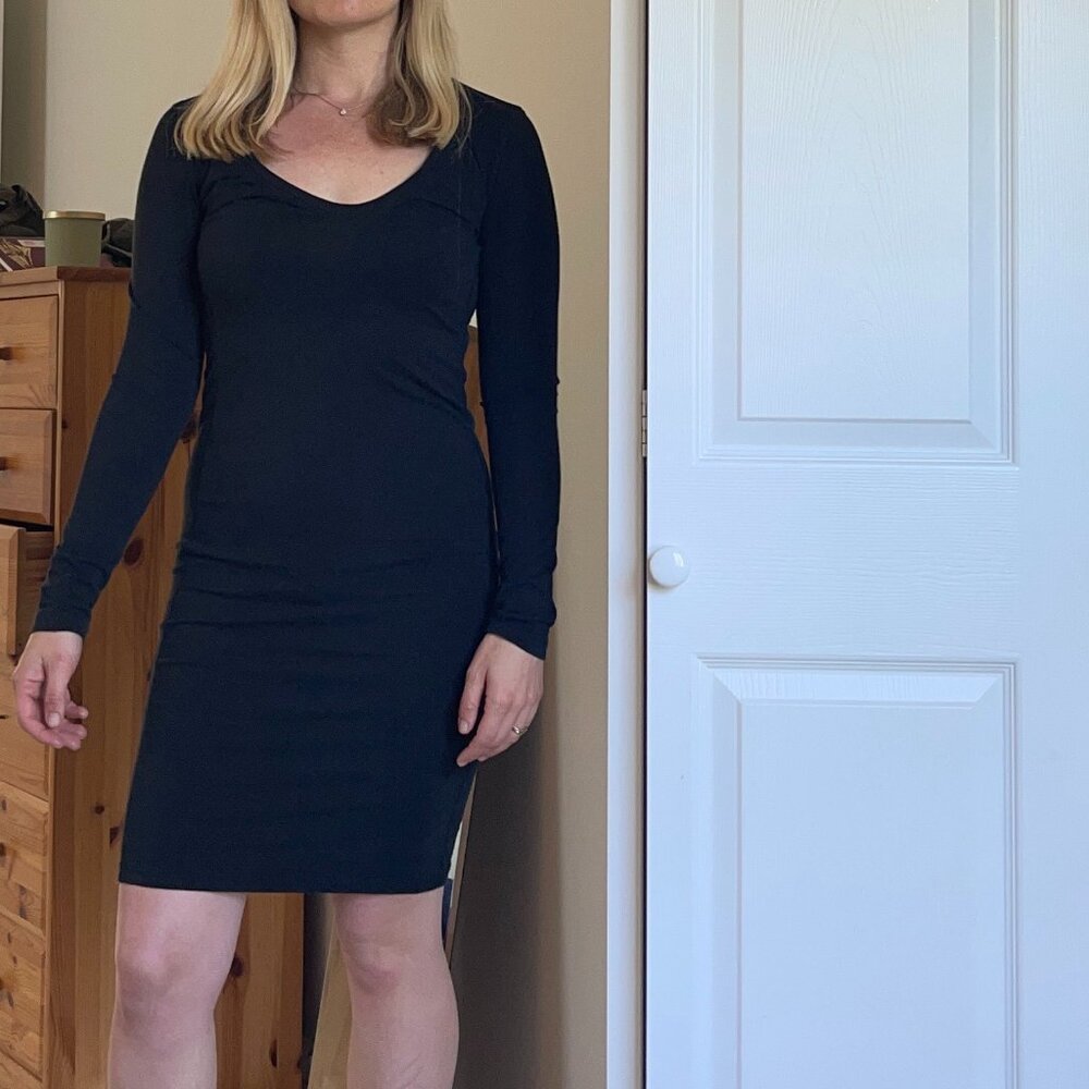 Standard James Perse Size 1 Black Cotton and Spandex Mid Length Dress